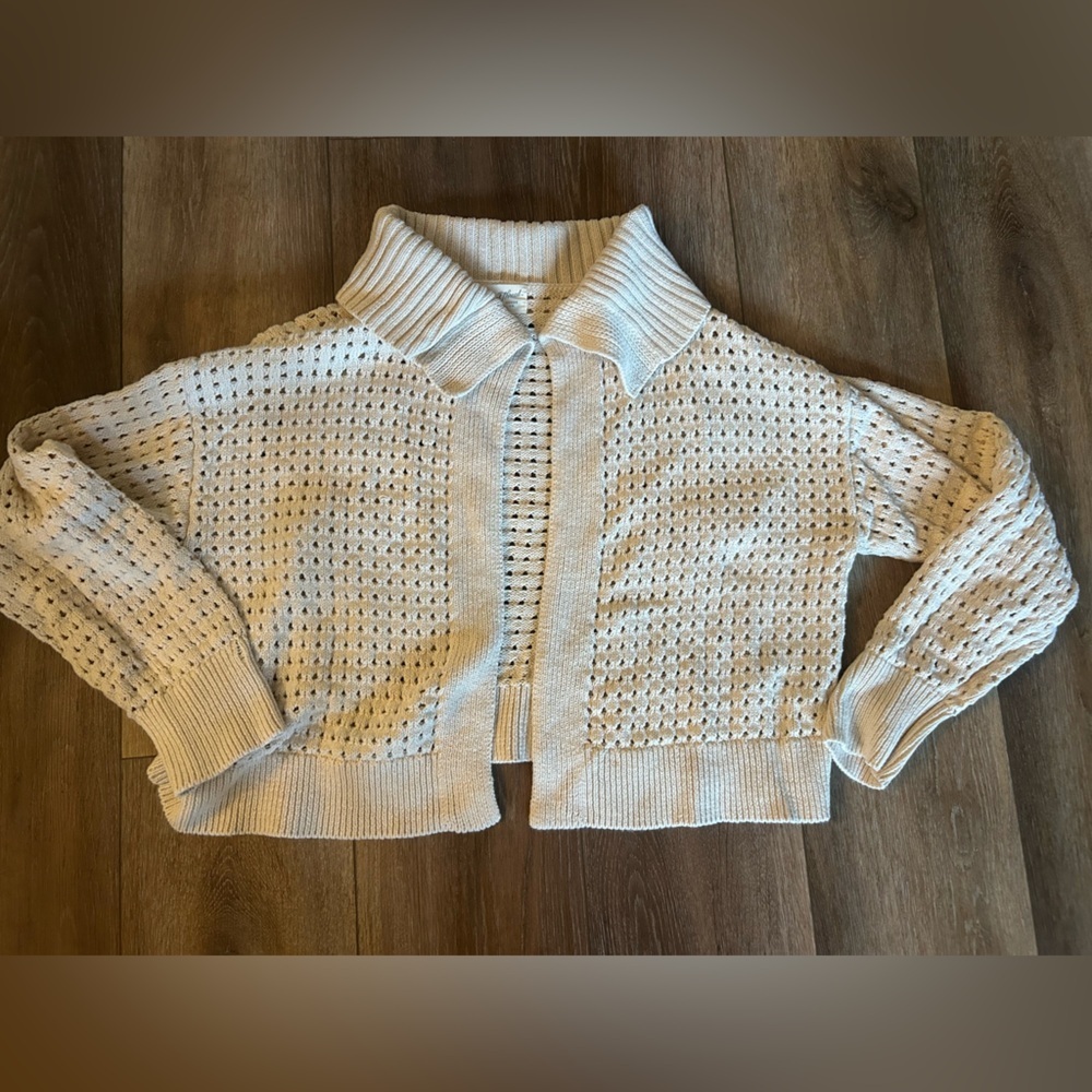 Universal Thread XL Open Knit Cardigan – Cream Crochet Sweater 🤍